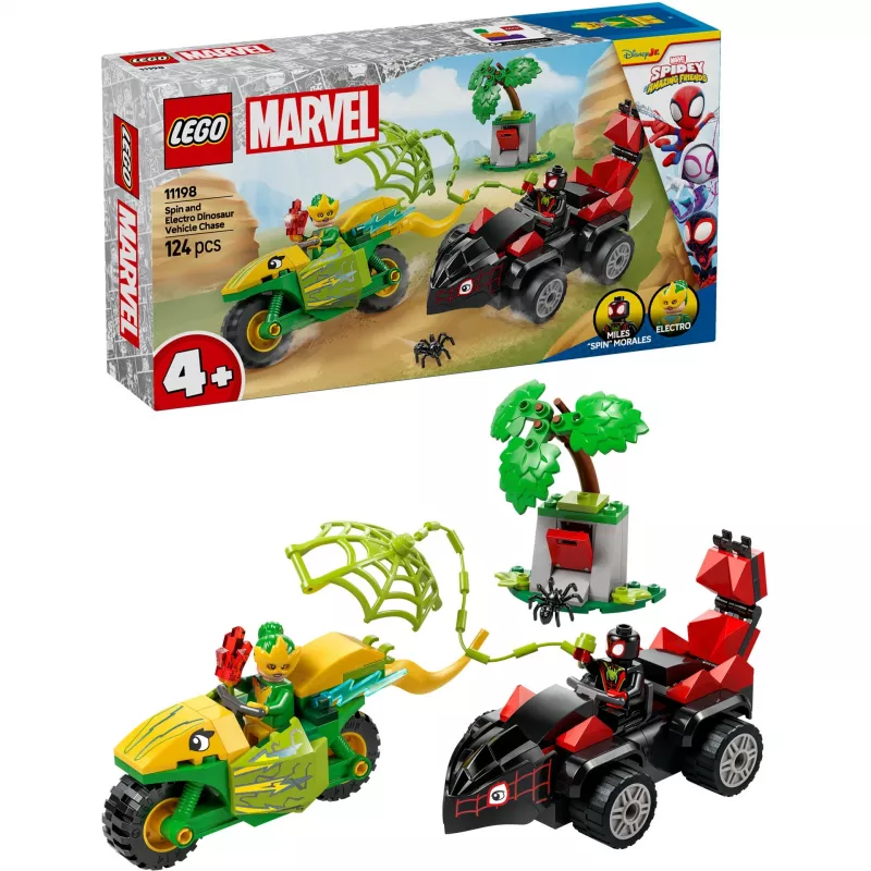 LEGO MARVEL 11198 Pościg Spina i Electro w pojazdach dinozaurów