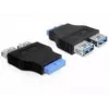 Delock Adapter USB 3.0 Pin Header Socket > 2 x USB 3.0 Socket - obok siebie (65324)