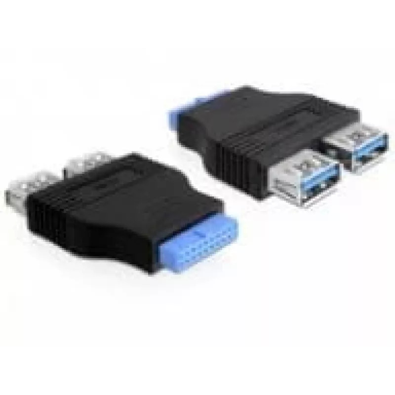 Delock Adapter USB 3.0 Pin Header Socket > 2 x USB 3.0 Socket - obok siebie (65324)
