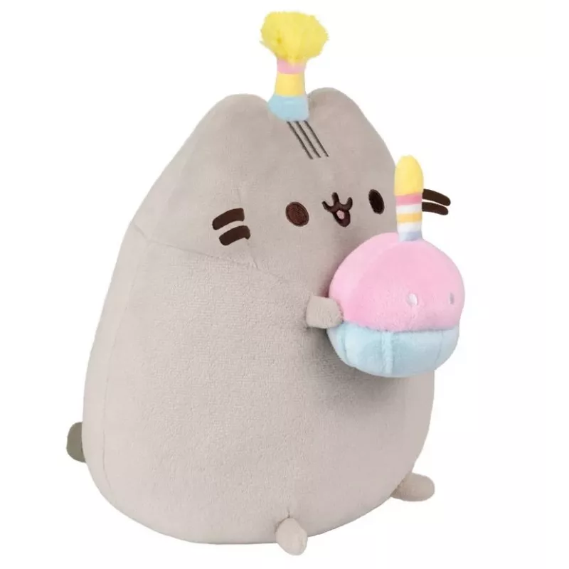 Pluszowa zabawka Pusheen marki Pusheen — 24 cm plusz z tortem i czapką urodzinową