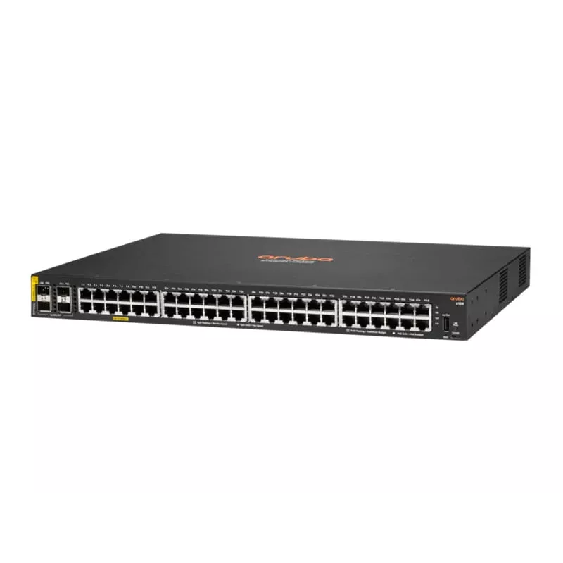 Hewlett Packard Enterprise HPE Aruba Networking CX 6100 48G Class4 PoE 4SFP+ 740W Switch - Switch - L3 - zarządzany - 48 x 10/100/1000 (PoE+) + 4 x 1 Gigabit/10 Gigabit SFP+ (Uplink)