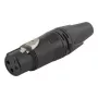 3-biegunowe żeńskie złącze kablowe EQUIP 3-biegunowe XLR, czarne, 30,5 g, 19,2×19,2 mm