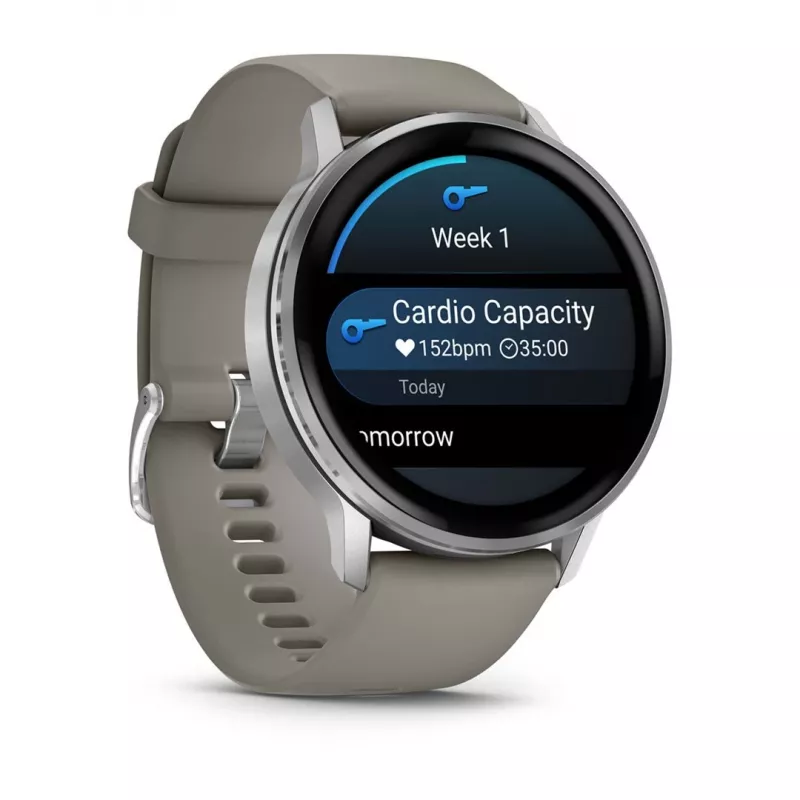 Smartwatch Garmin Venu 4 1.4 cal AMOLED GPS Wi-Fi 45mm Srebrny