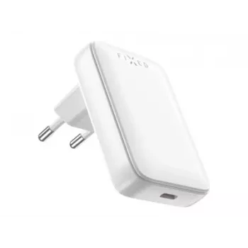 Ładowarka podróżna FIXED Slim USB-C, GaN, obsługa PD, 30 W, biała | Fixed