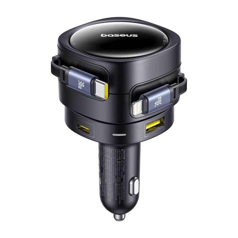 Ładowarka samochodowa Baseus Enjoyment Max 90W z portami USB-C, Lightning i USB-A