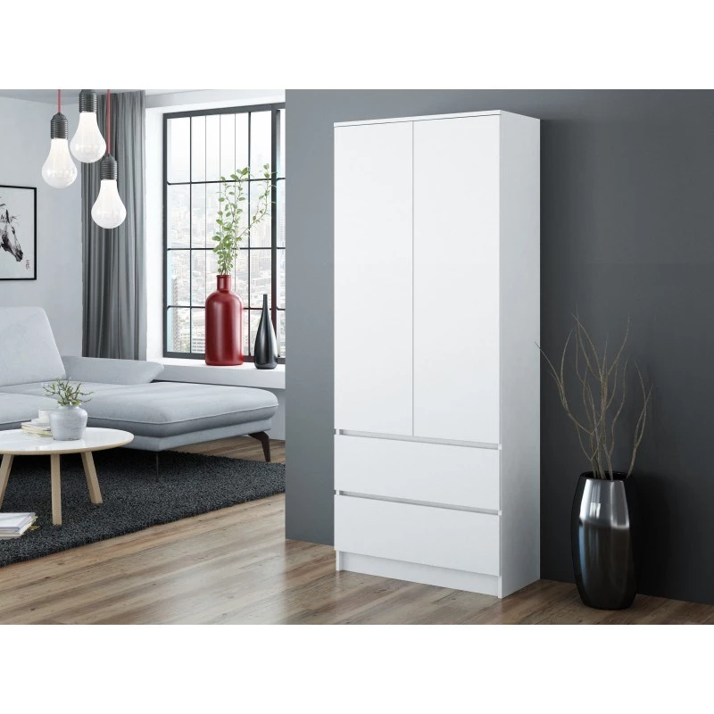 Szafa Top E Shop SZAFA MALWA B 5 półek 2 drzwi uchylne Biała 900×500×1800 mm