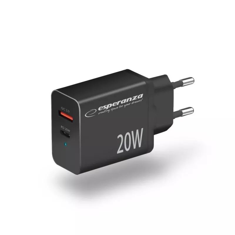 Ładowarka sieciowa Esperanza EZC105K 20W Czarna