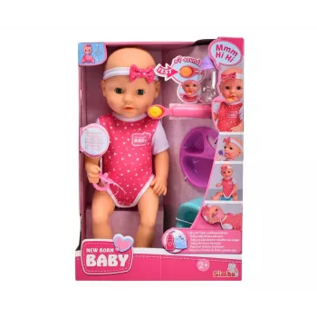 Lalka SIMBA New Born Baby Hungry Baby 38 cm – realistyczna lalka bobas, 38 cm