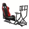 Kokpit wyścigowy huzaro Speed 6.0 z regulowanym fotelem, ramą stalową, kątem 30°–90°, obciążenie do 120 kg, czerwony, 1080×1360×560 mm