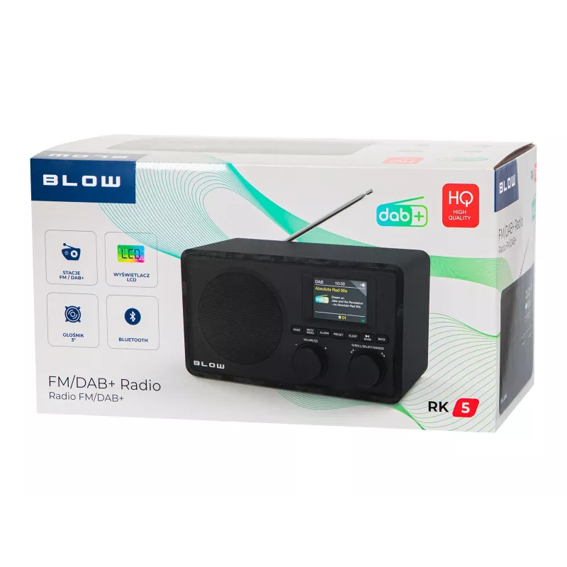 Radio kuchenne BLOW RK5 FM/DAB+ z Bluetooth, czarne