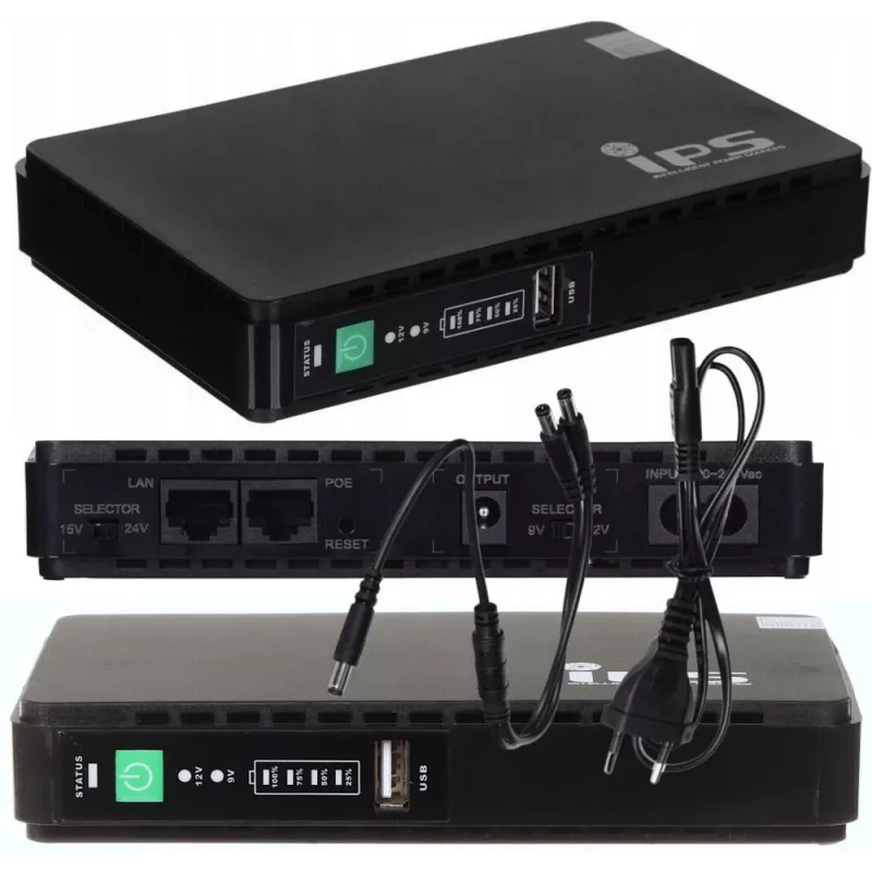 Zasilacz/inwerter MPL Power RouterUPS-30-PoE 30 W, wewnętrzny, 100–240 V, czarny, 160×105×28 mm