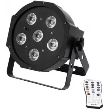 Lampa LED PAR EUROLITE SLS-603 6x3W czarna – oświetlenie sceniczne/ambientowe, łącznie 18 W