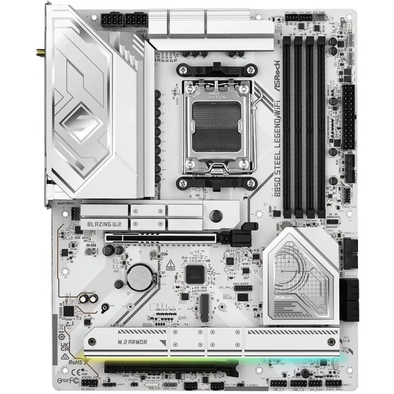 Płyta główna ASROCK B850 Steel Legend WiFi ATX — AMD B850, Socket AM5, DDR5, 4x DIMM, 4x M.2, Wi‑Fi 7, 2.5Gb LAN