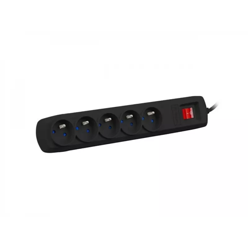 Listwa przeciwprzepięciowa NATEC Bercy 400 — 5 gniazd, kabel 3 m, czarna
