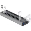 DeLOCK Zewnętrzny Hub USB 5 Gbps z 13 portami + przełącznik, USB 3.2 Gen 1 (3.1 Gen 1) Type-B, USB 3.2 Gen 1 (3.1 Gen 1) Type-A, 5000 Mbit/s, Szary, Aluminium, 1 m