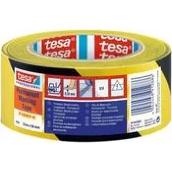 Taśma do znakowania podłóg Tesa 04169 66 m x 50 mm, Premium czarno-żółta