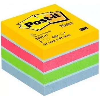 Post-It 2051-U Karteczki samoprzylepne kwadratowe Niebieski - Zielony - Różowy - Żółty (2051-U)