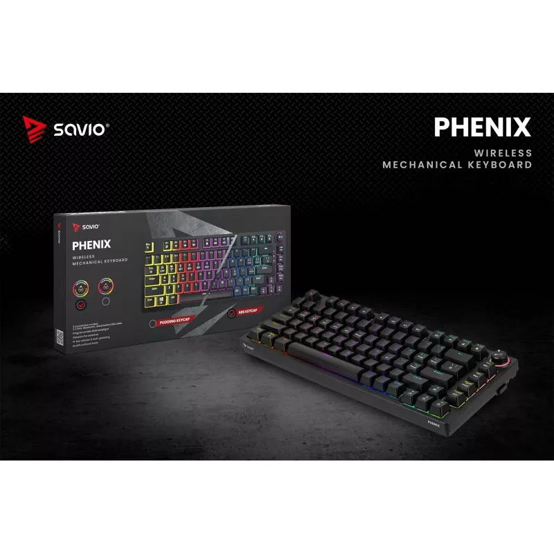 Savio Phenix SAVGK-RED Klawiatura Gaming USB RF Wireless Bluetooth QWERTY