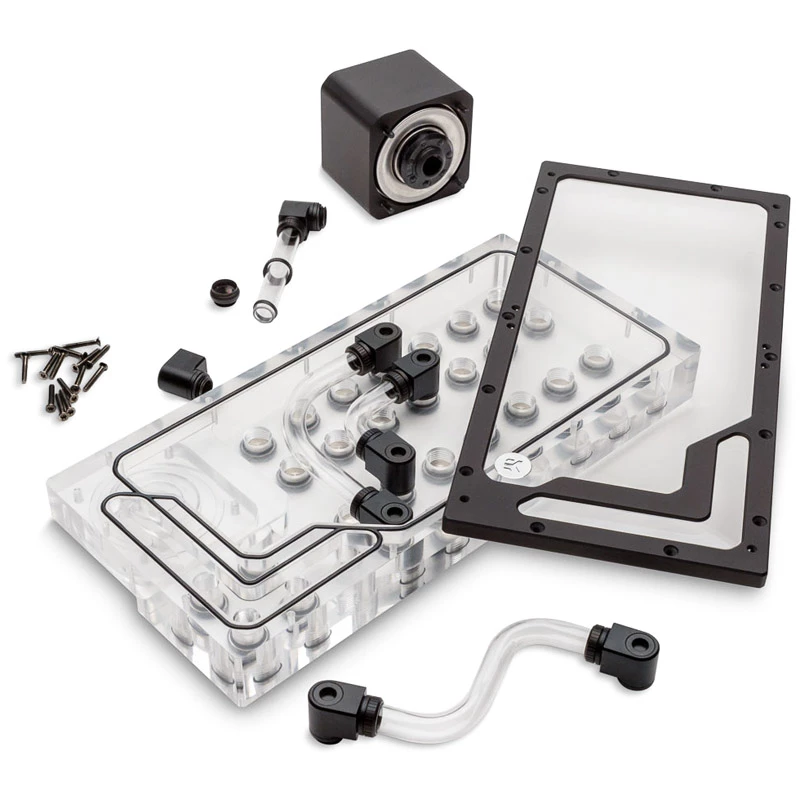 Płyta dystrybucyjna pompy EK Water Blocks EK-QuantumX Loophole D5 PWM, czarny pleksiglas