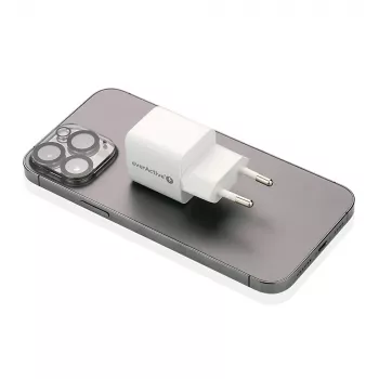 Ładowarka sieciowa everActive SC-330Q z 1x USB-A i 1x USB-C, 20W, biała