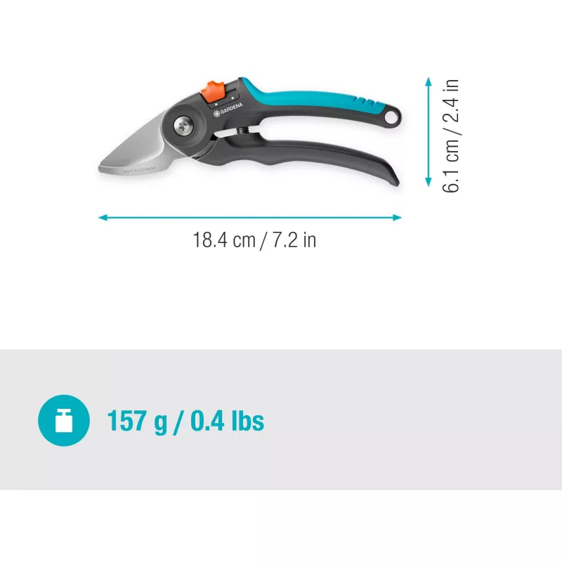 Sekator GARDENA PremiumCut 12241-20 bypass, szary/turkusowy