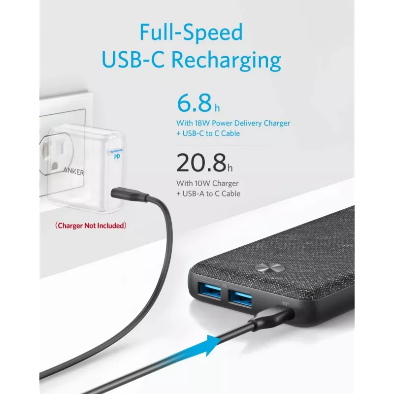 POWER BANK USB 20000MAH CZARNY/A1365G11 ANKER