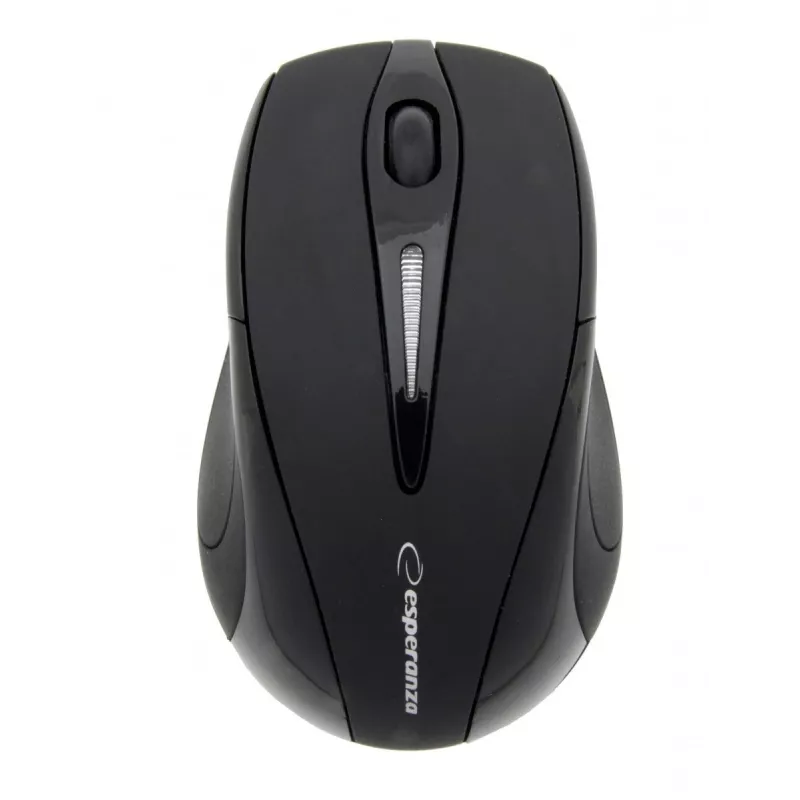 Mysz bezprzewodowa RF ESPERANZA EM101K, symetryczna, 1000 DPI, 2,4 GHz, nano odbiornik USB, czarna