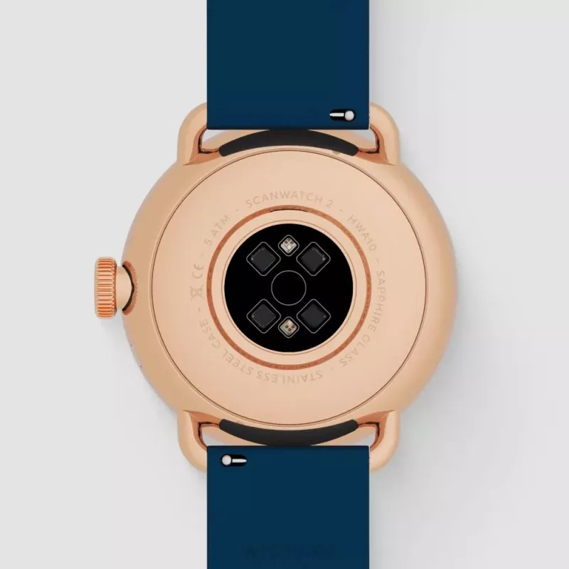 Withings ScanWatch 2 - Watch with ECG, Heart Rate, SpO2, Activity and Sleep Tracking (38mm, Niebieski Rose Gold)