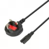 Kabel zasilający IBOX Euro 2-pin 1,8 m z wtyczką UK VDE, IEC C7, czarny, przewód miedziany