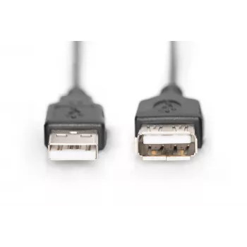 Digitus ASSMANN - Kabel przedłużający USB - USB (W) do USB (W) - 1,8 m (USB/USB 2.0) - Formowany - Czarny (AK-300200-018-S)
