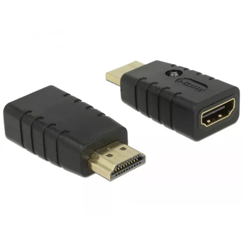 Adapter HDMI (wtyk) > HDMI (gniazdo), emulator EDID (czarny)