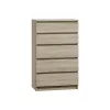 Komoda top e shop M5 SONOMA — 5 szuflad, wykończenie w kolorze dębu, 700×400×1120 mm, płyta wiórowa