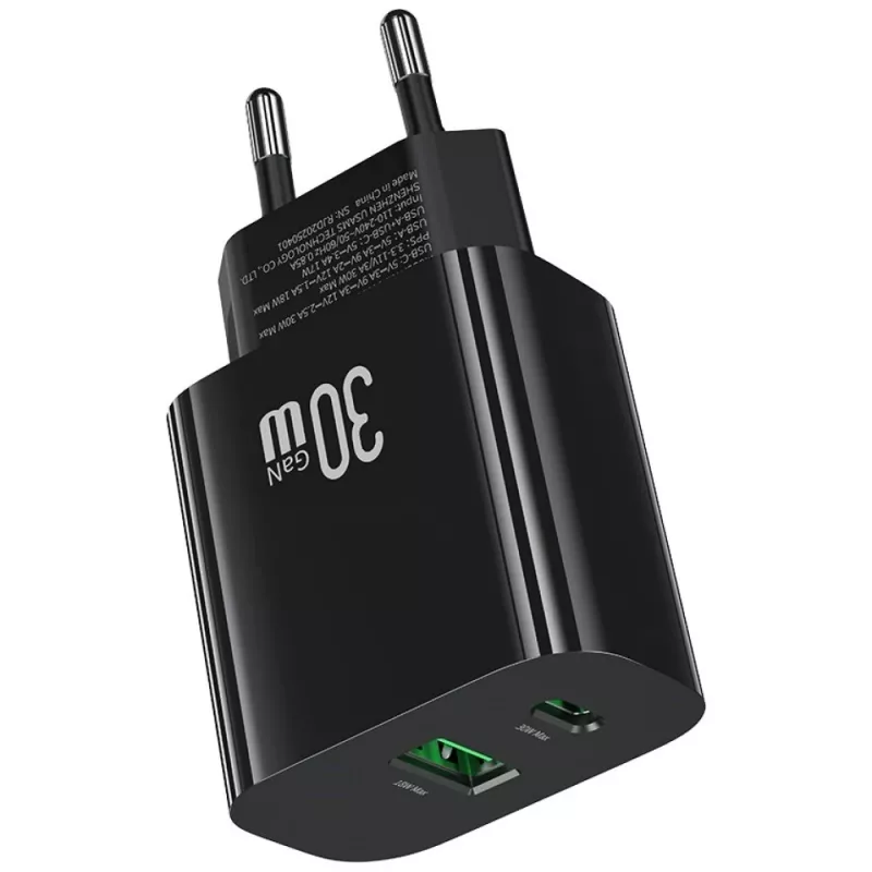 Ładowarka USAMS USA001631 30W z 1x USB-C i 1x USB-A szybkie ładowanie