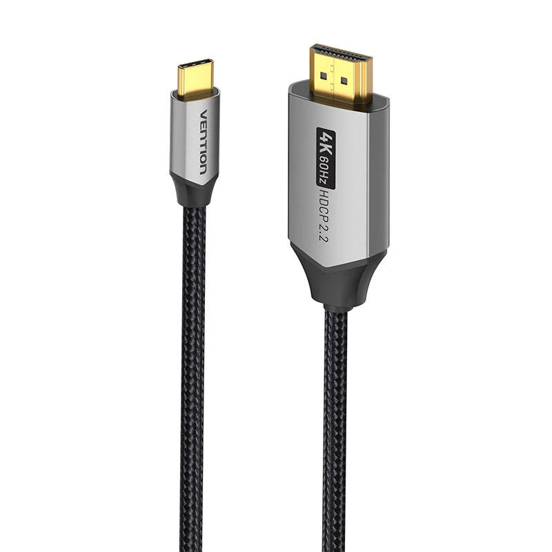 Kabel Vention USB-C na HDMI CRBBH — 2 m, 4K@60 Hz, czarny, USB-C na HDMI