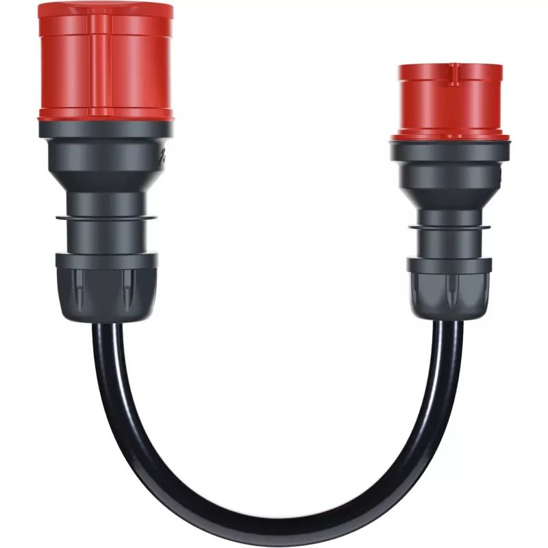 go-e Adapterset Gemini flex 22 kW. Kabelfarbe: Schwarz, Anschluss1 Formfaktor: Gerade, Anschluss2 Formfaktor: Gerade. Maximaler Betriebsstrom (dreipha