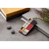 Etui na smartfona man and wood dla iPhone X/XS, drewniany tył, biała ramka