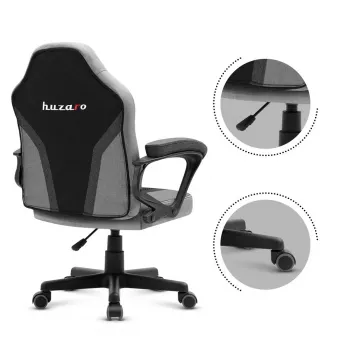 Fotel gamingowy dla dzieci Huzaro HZ-Ranger 1.0 Gray Mesh, szaro-czarny