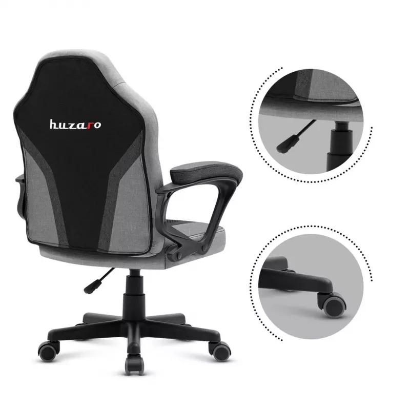 Fotel gamingowy dla dzieci Huzaro HZ-Ranger 1.0 Gray Mesh, szaro-czarny