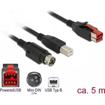 Kabel USB DeLOCK 85491 USB 2.0 5m USB B Czarny