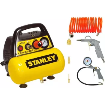 Sprężarka BEZOLEJOWA 6L + Zestaw PNEUMATYCZNY Stanley