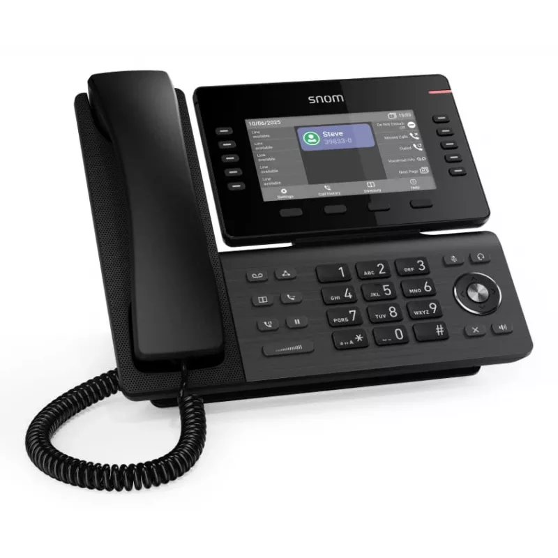 Telefon IP Snom D815WB Czarny — 5-calowy wyświetlacz IPS, Gigabit Ethernet, Wi‑Fi 802.11n/ac, PoE, Bluetooth