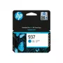 HP 937 cyjan oryginalna kaseta z tuszem, cyjan, 1 szt., 800 stron