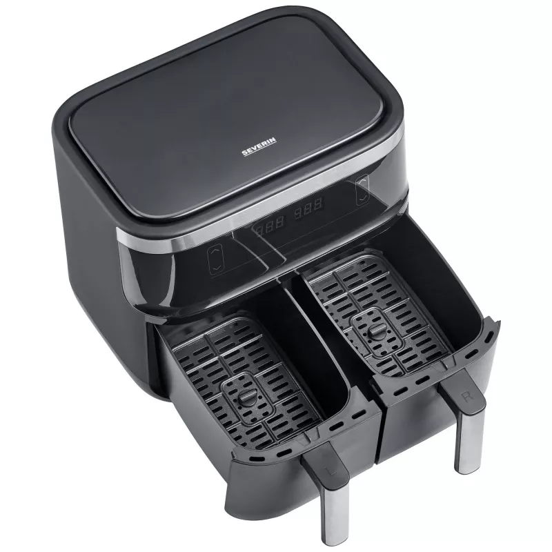 Gorącopowietrzna frytownica Severin FR 2453 Double 3,25 l 2850 W Czarny Srebrny