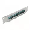 Fiber Optic Patch Panel DeLOCK 10 cali 12 Port SC Simplex Aqua 1U Szary