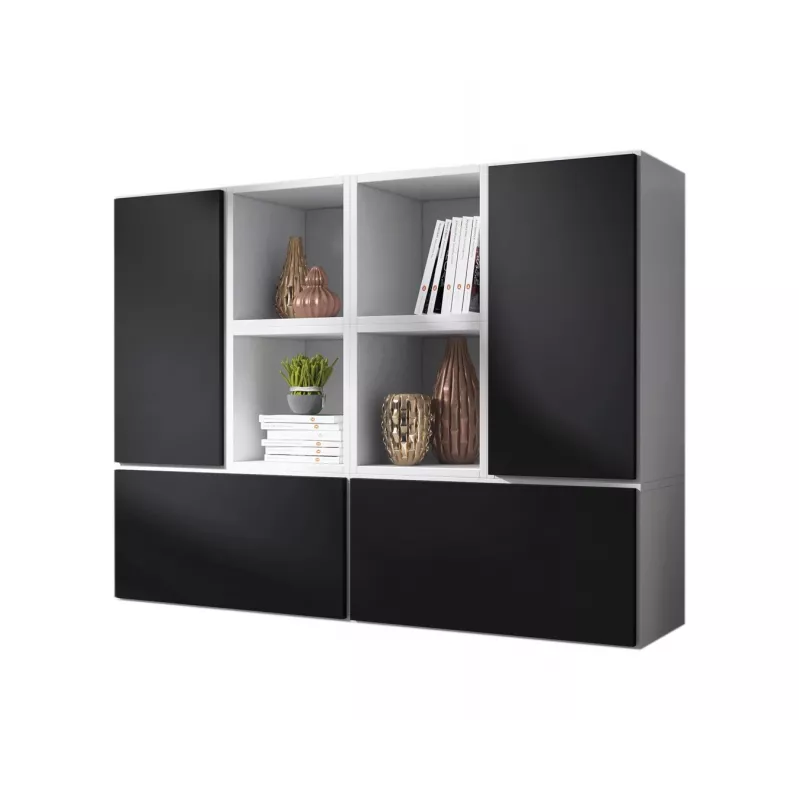 Cama living room furniture set ROCO 19 (4xRO3 + 4xRO6) Biały/Biały/Czarny