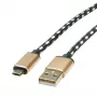 ROLINE 11.02.8819 Kabel USB 0,8 m USB 2.0 USB C Micro-USB B Czarny - Złoty (11.02.8819)
