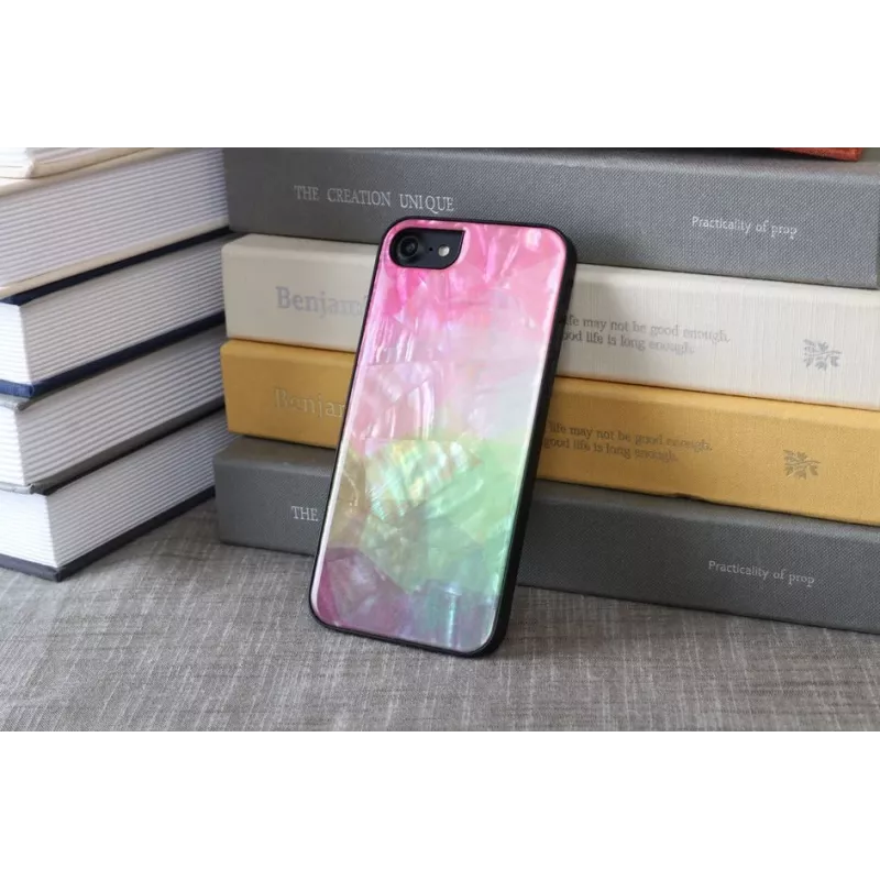 Etui ochronne iKins do Apple iPhone 8/7 z wzorem kwiatu wodnego, czarne