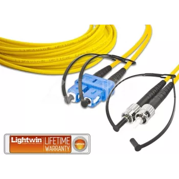 Lightwin LDP-09 SC-ST 1.0 kabel światłowodowy 1 m LSOH OS2 2x SC 2x ST żółty (LDP-09 SC-ST 1.0)