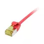 kabel krosowy RJ45, CAT6A 500Mhz, 0,15m, Czerwony, U/FTP, slimline Round d=3,8mm, TPE/LSZH(Superflex), AWG32, z kablem Cat.7, Synergy 21 (S217340V3)