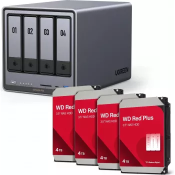 Obudowa NAS UGREEN NASync DXP4800 Plus z dyskami wewnętrznymi Western Digital 16 TB (4 x 4 TB)